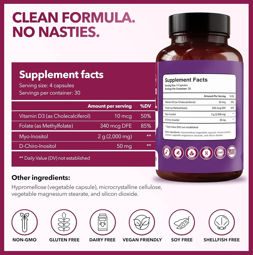 Intimate Rose Myo-Inositol & D-Chiro Inositol Capsules - 120 Count - image 8