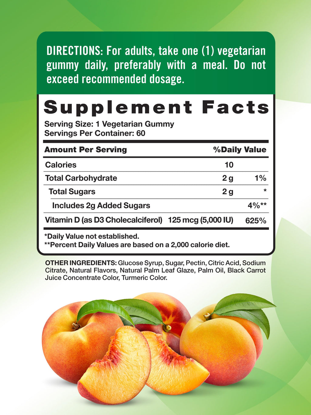 Nature's Truth Vitamin D3 5000 IU Gummies - 60 Count - image 2