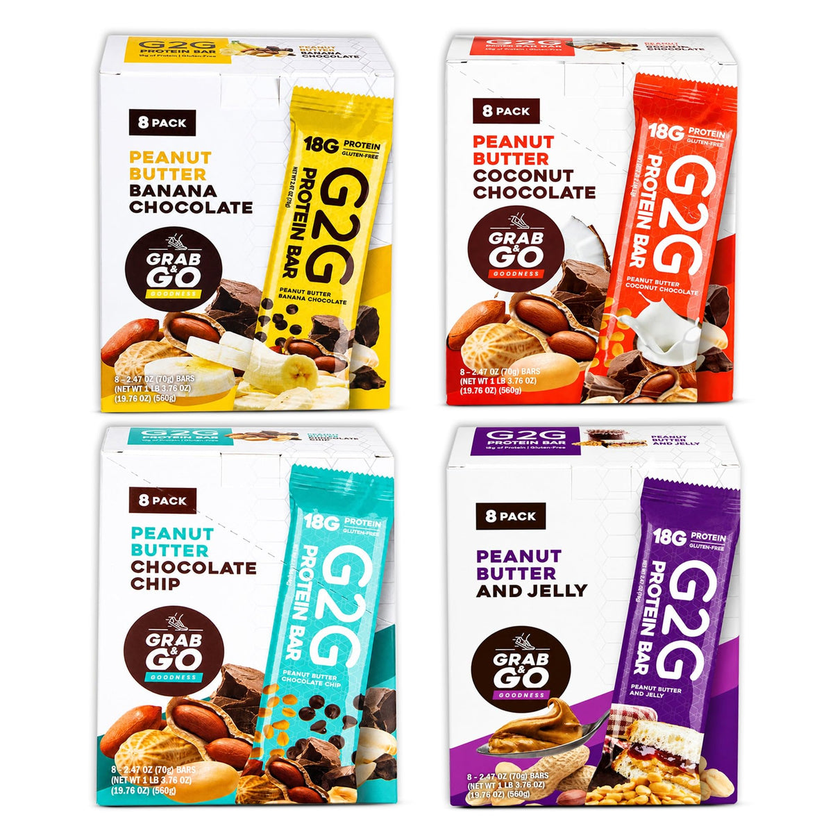 G2G Protein Bar PB Lovers 4-Pack - 32 Count