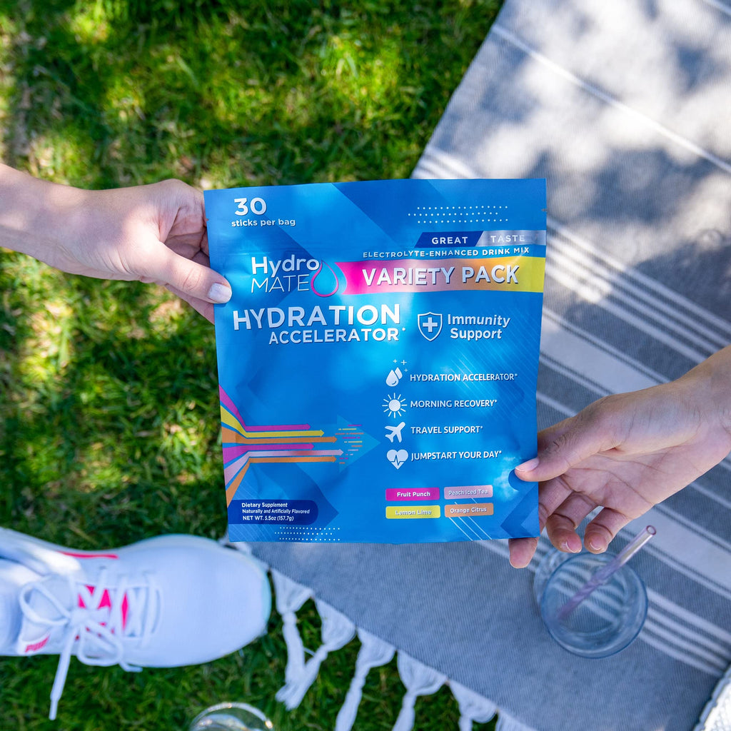 HydroMATE Electrolyte Powder Variety Pack Hydration Packets Low Sugar