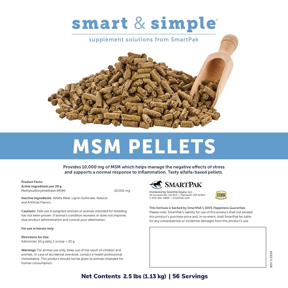 SmartEquine Smart & Simple MSM Pellets - 2.5 lb - image 2