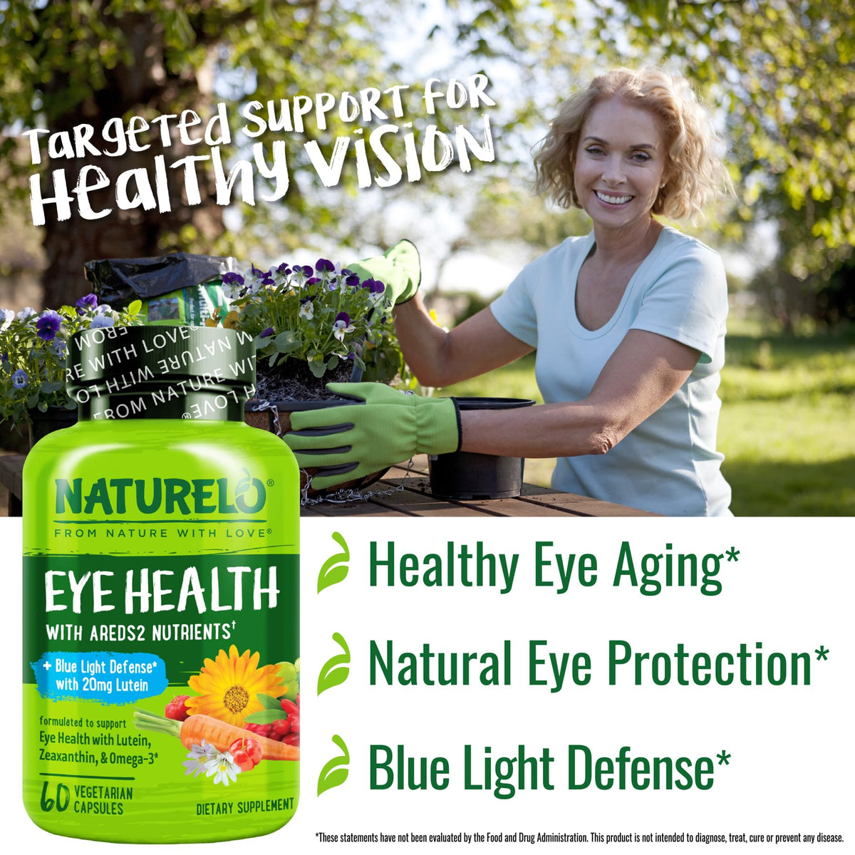 NATURELO Eye Vitamins AREDS 2 Formula - 60 Vegan Capsules - image 5