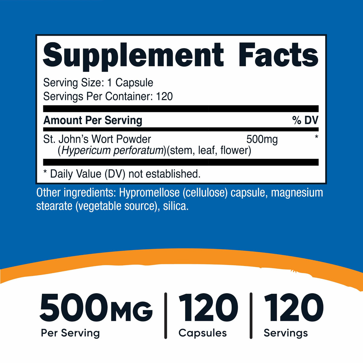 Nutricost St. John's Wort 500mg - 120 Vegetarian Capsules - image 2
