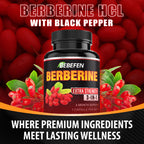 BEBEFEN Berberine Capsules with Black Pepper Extract - 90 Capsules - image 3