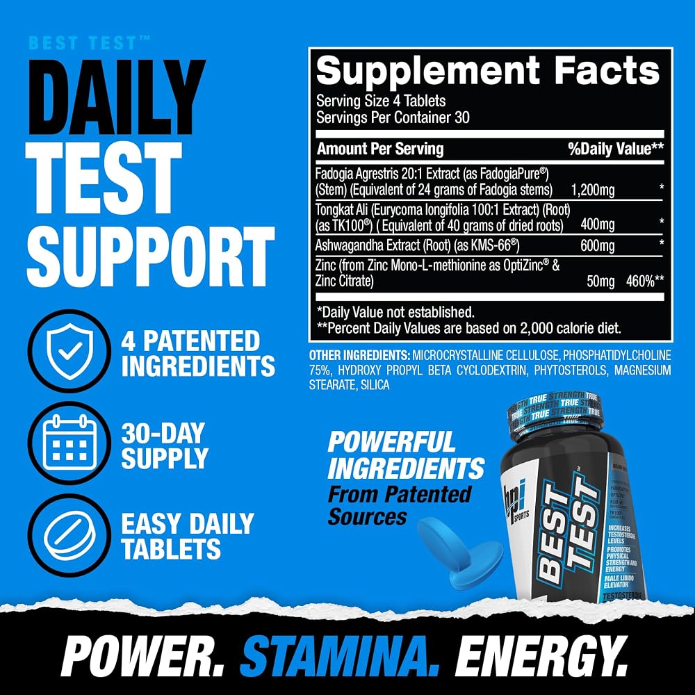 BPI Sports Best Test Testosterone Booster for Men - 30 Servings - image 2