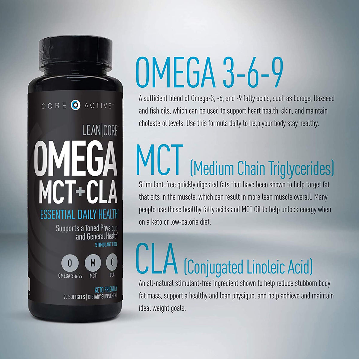 (CORE)ACTIVE Lean Omega MCT + CLA Stimulant-Free - 90 Softgels - image 6