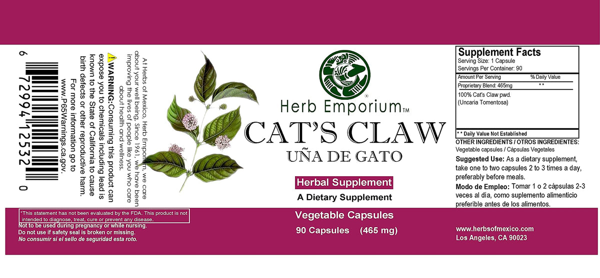 Herb Emporium Cat's Claw Herbal Supplement - 90 Capsules - image 3
