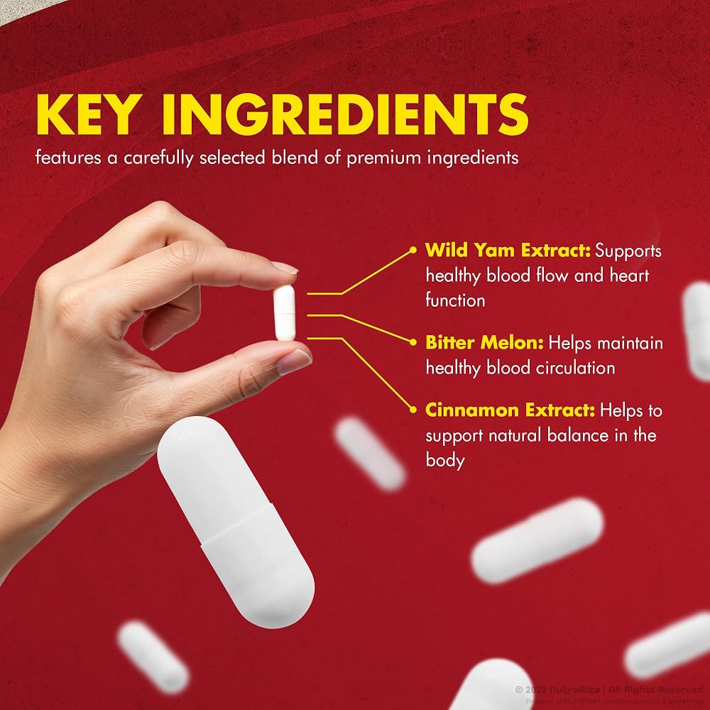 NutraRize GlycoFree Advanced Blood Support Supplement - 300 Capsules - image 6