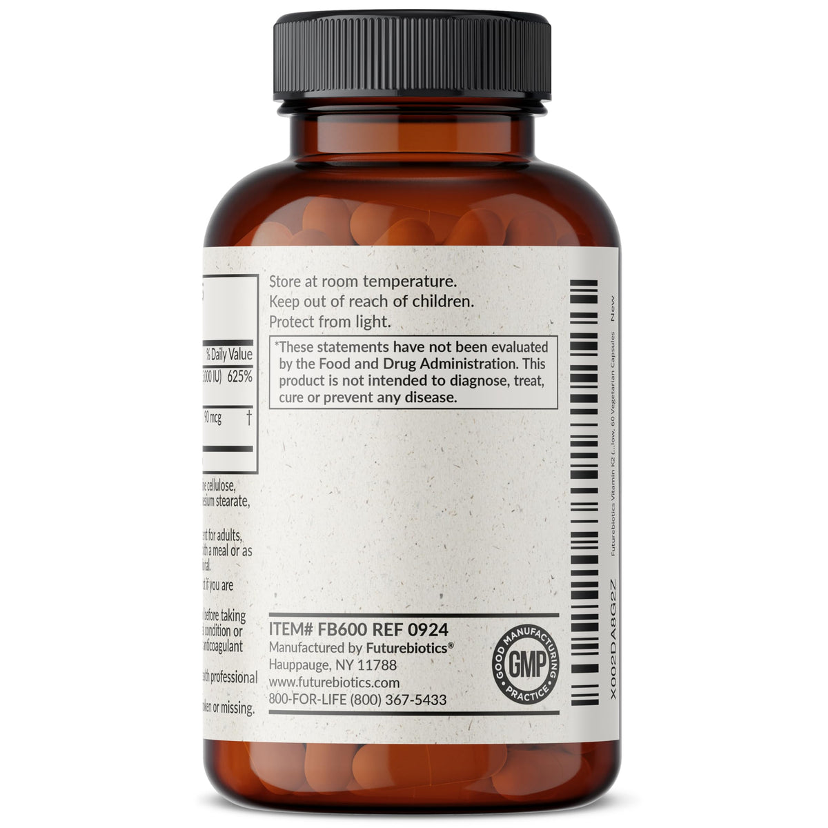 Futurebiotics Vitamin K2 (MK7) with D3 Supplement - Bone and Heart