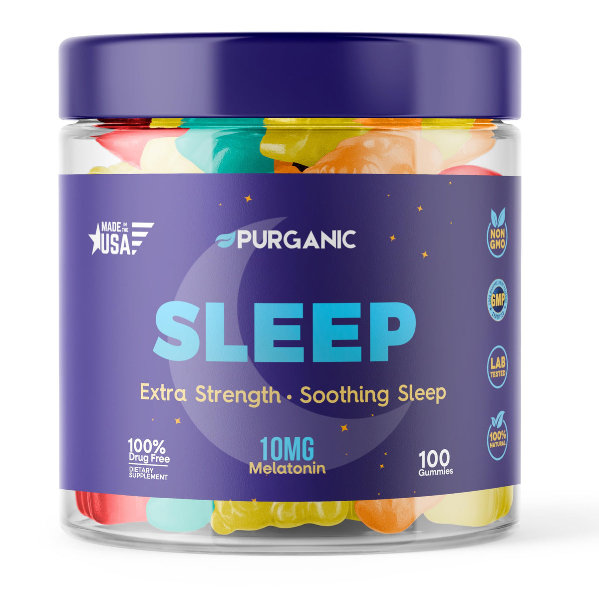 Purganic Melatonin Gummies for Sleep - 100 Count