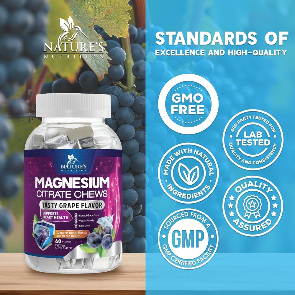 Nature's Nutrition Magnesium Citrate Chews 100mg - 60 Gummies - image 4