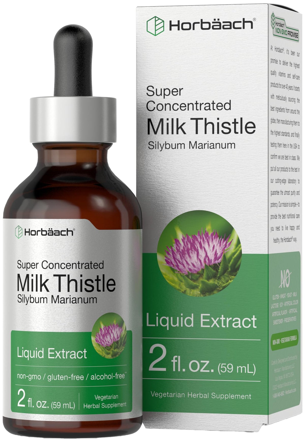 Horbäach Milk Thistle Extract Liquid Alcohol Free - 2 fl oz