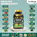 Tenmido Aloe Vera Capsules 12-in-1 Herbal Supplement - 120 Capsules - image 3