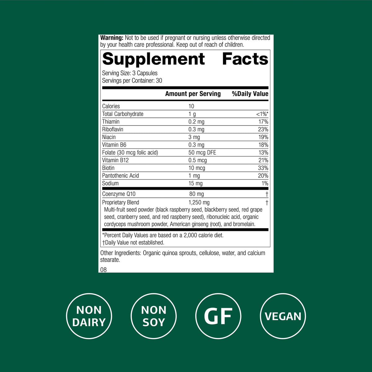 Standard Process B Vitality with CoQ10 B Vitamins - 90 Capsules - image 2