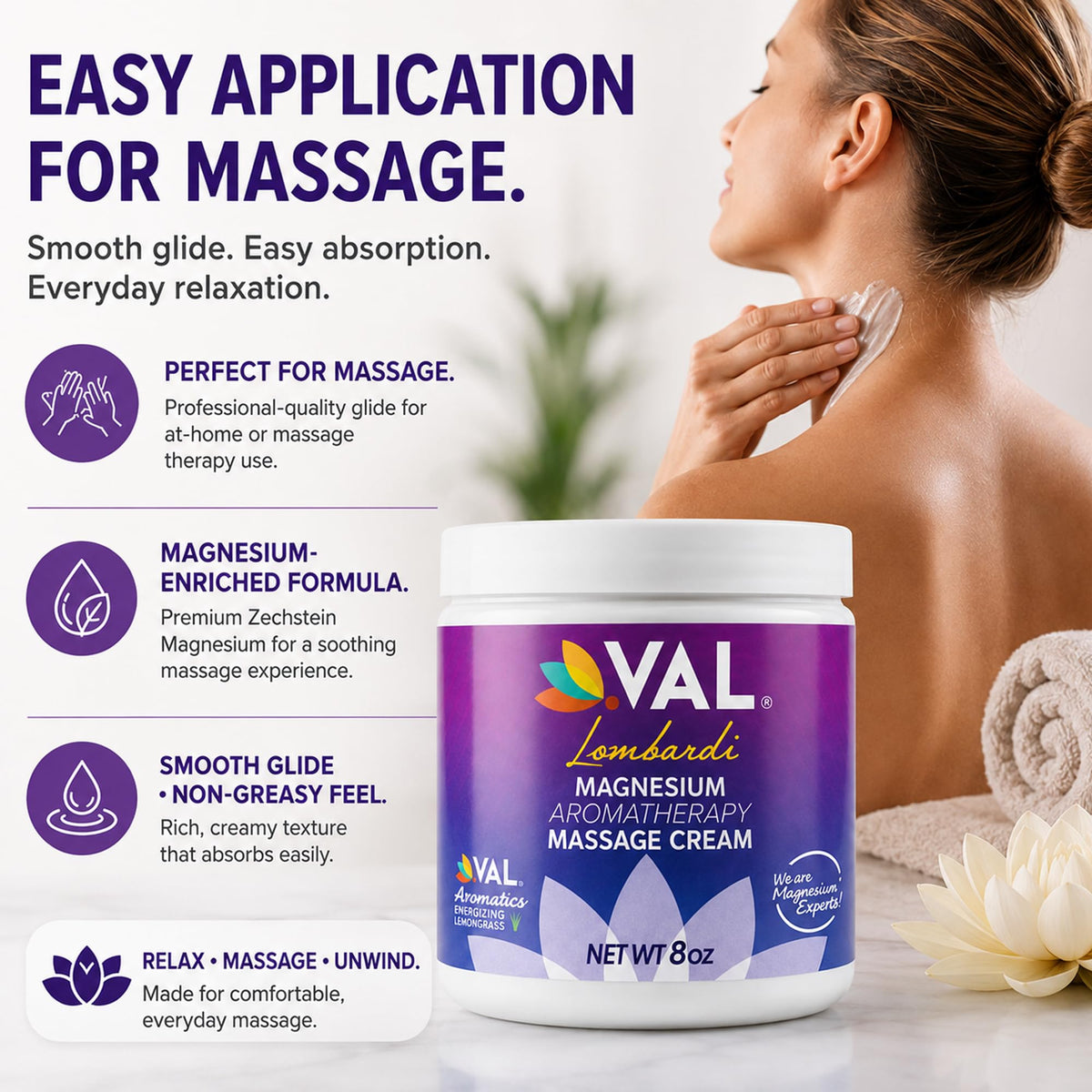 VAL Magnesium Aromatherapy Massage Cream - 8 oz - image 5