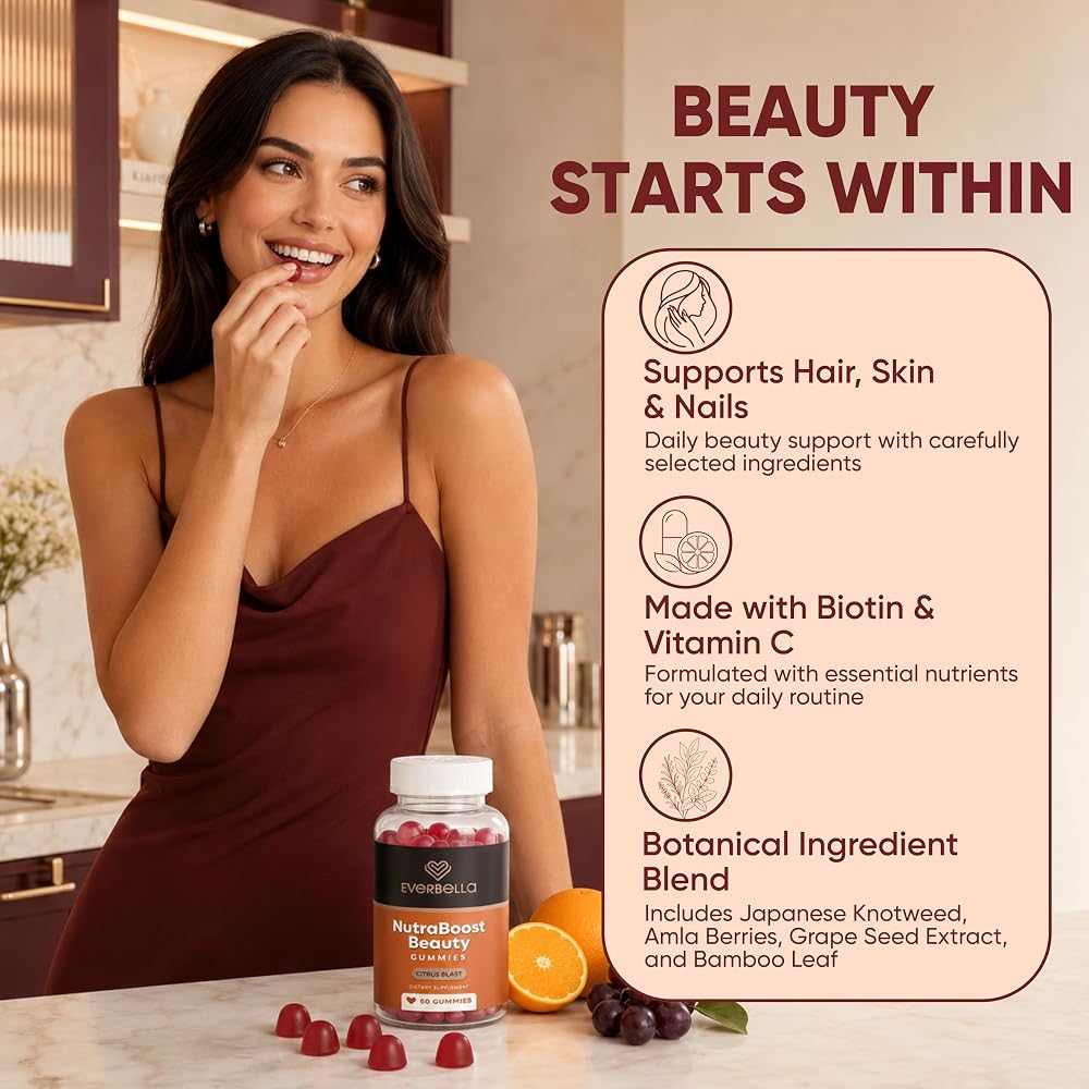 EverBella NutraBoost Beauty Gummies with Biotin & Vitamin C - 60 Count - image 3