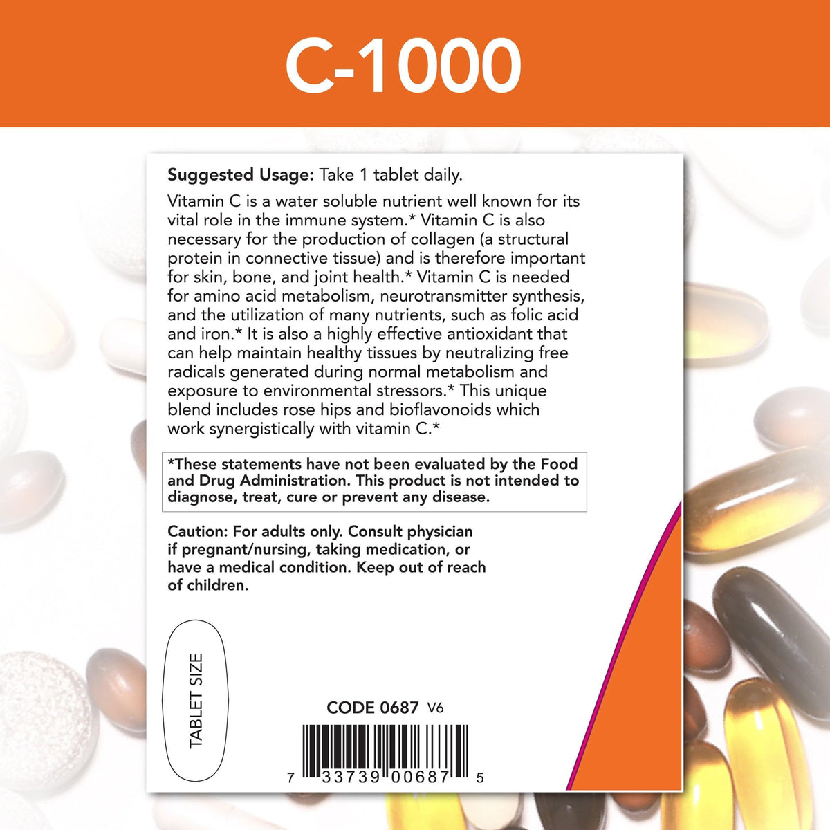 NOW Foods Vitamin C-1000 Antioxidant Support - 250 Tablets - image 3
