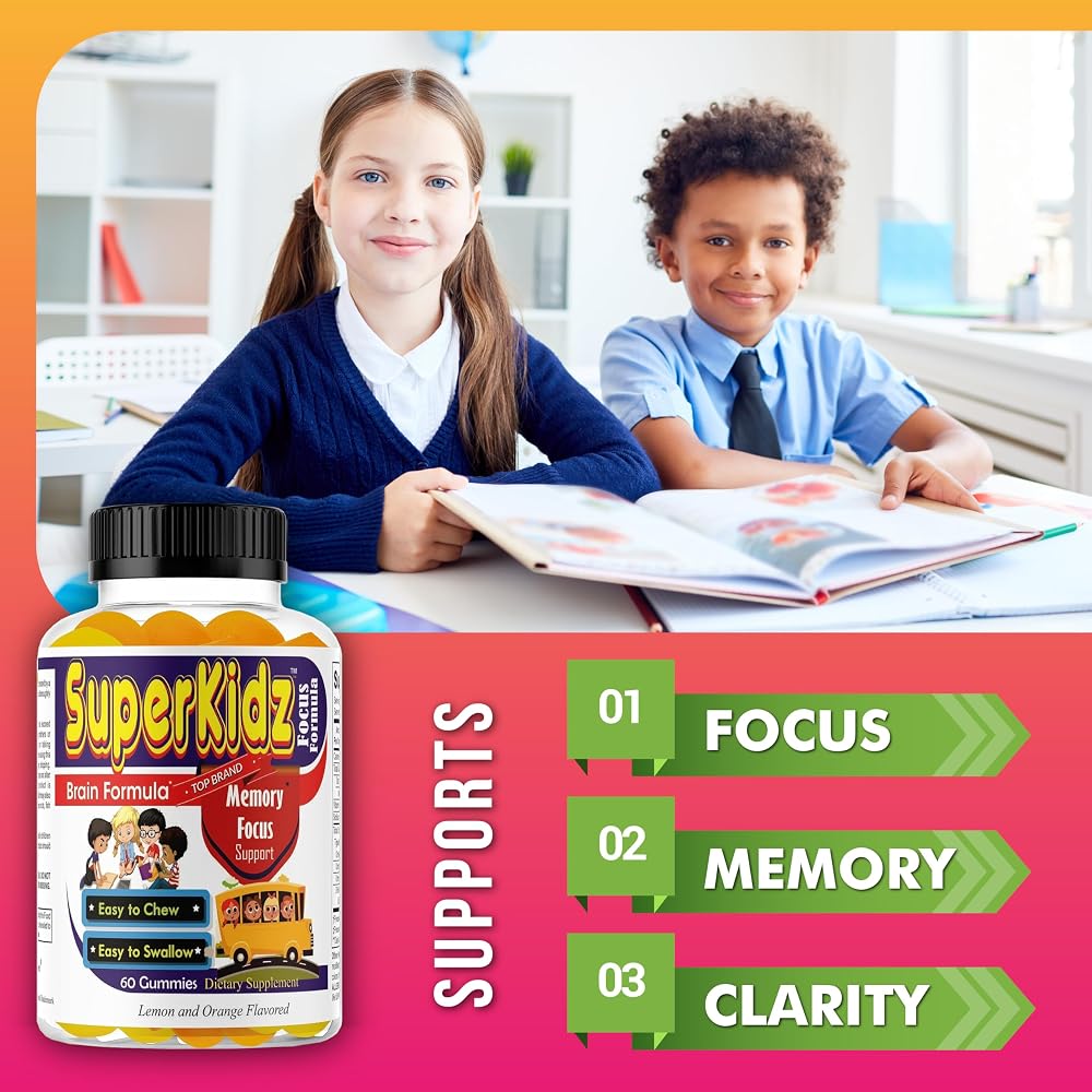 Superkids Kids Focus Gummies with Omega 3 DHA - 60 Count - image 2