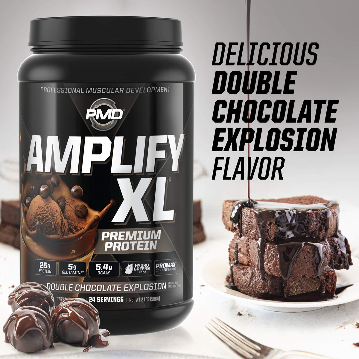 PMD Sports Amplify XL Whey Protein Hydro Greens Blend