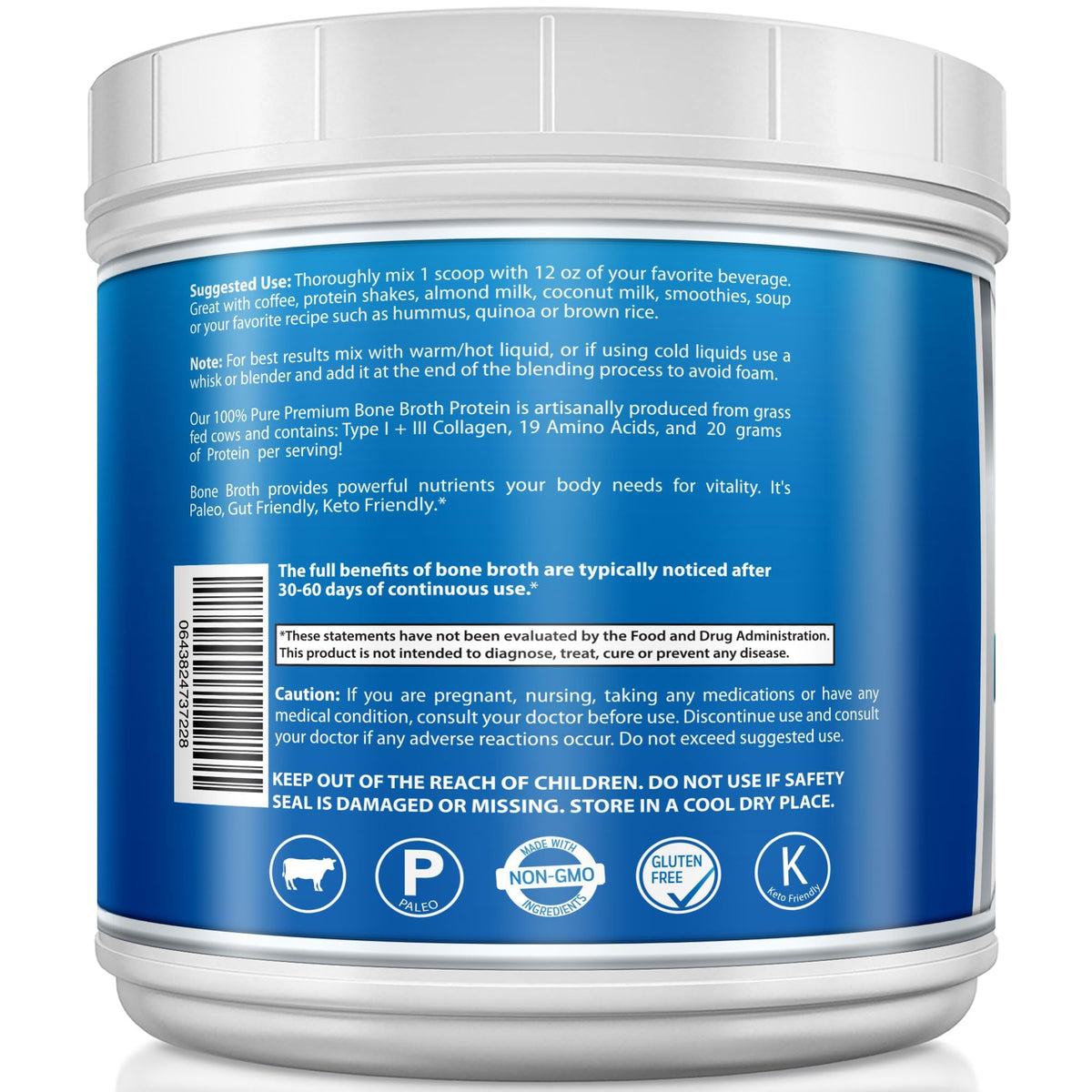 YounGlo Research Bone Broth Beef Protein Powder - 20 oz - image 7