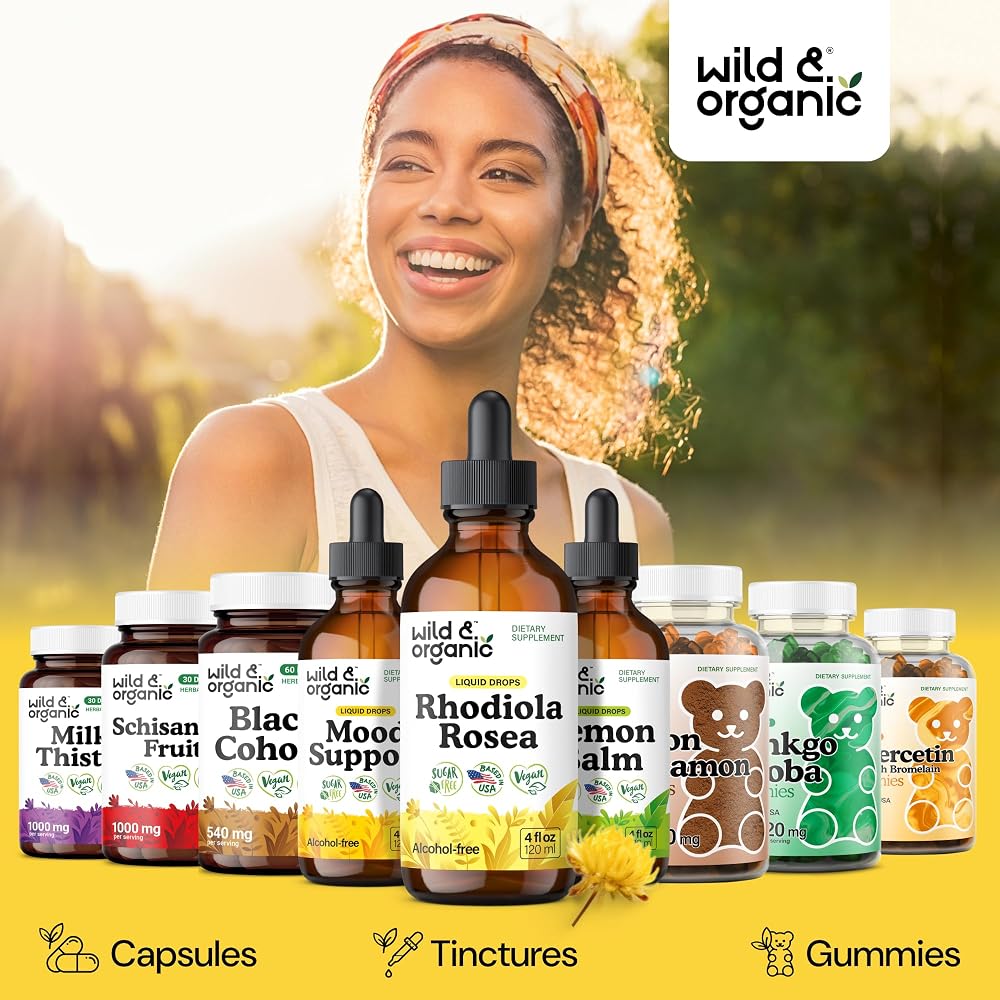 Wild & Organic Rhodiola Rosea Tincture for Relaxation - 4 oz - image 5