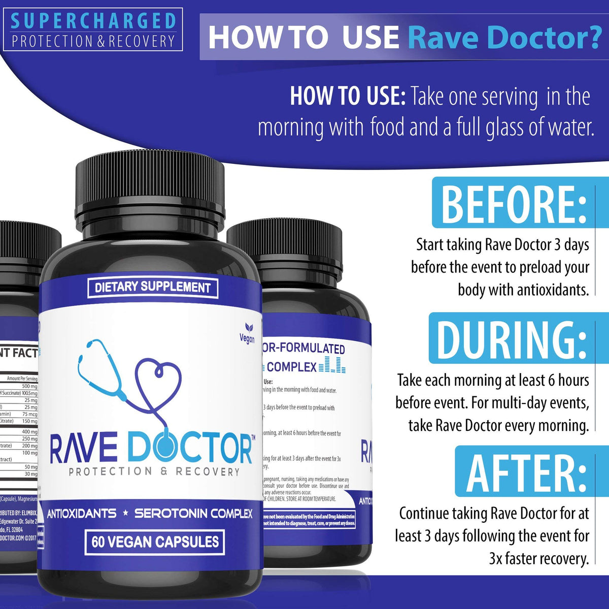 Rave Doctor 5-HTP Supplement - 60 Vegetarian Capsules - image 3