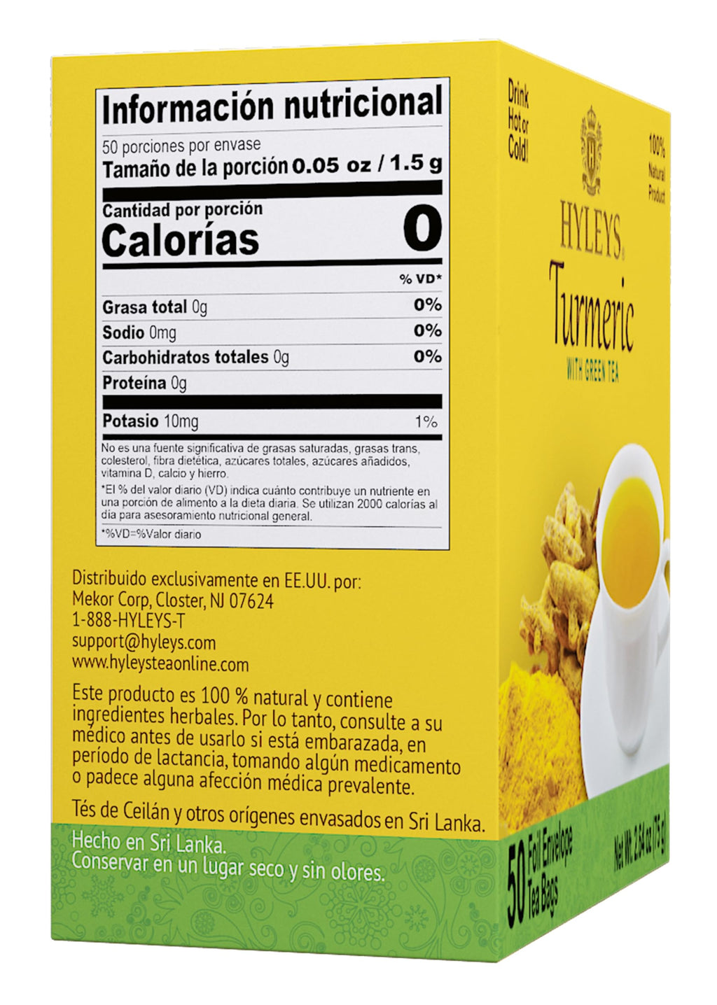 Hyleys Turmeric Root Green Tea Blend - 300 Tea Bags - image 2
