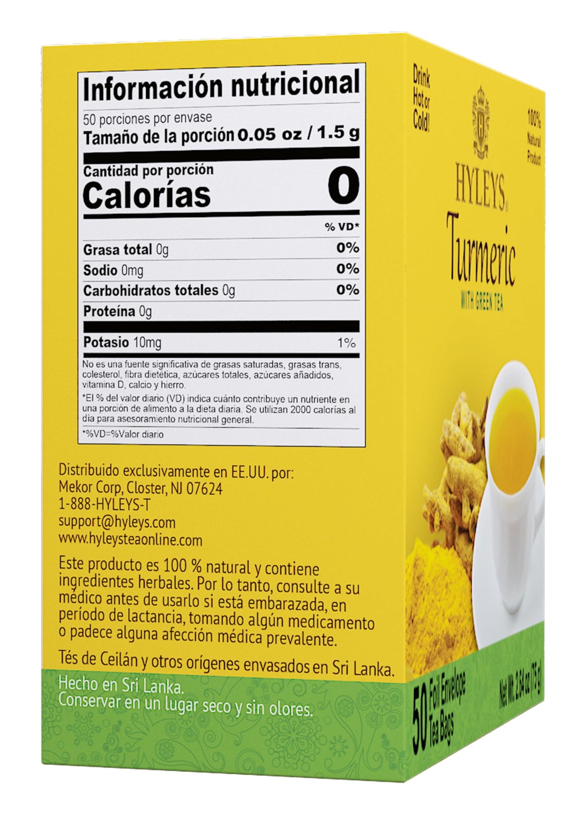 Hyleys Turmeric Root Green Tea Blend - 300 Tea Bags - image 2