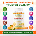 SHIFAA NUTRITION Vegan Omega 3 Gummies with DHA - 60 Gummies - image 5