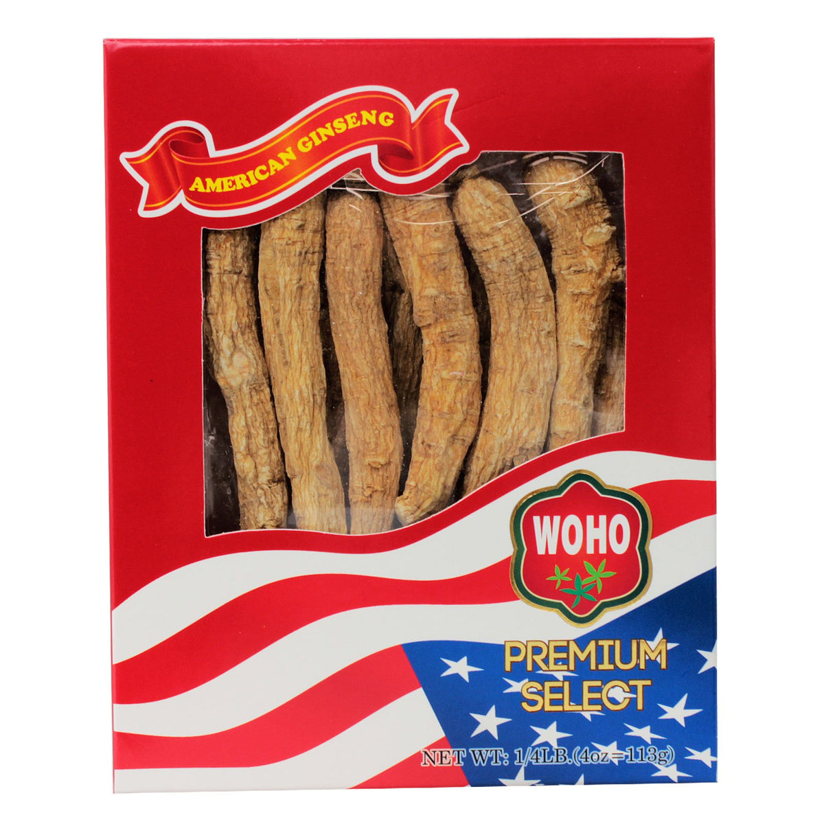 Woho American Ginseng 100.4 Long Large XL Cultivated Roots - 4oz