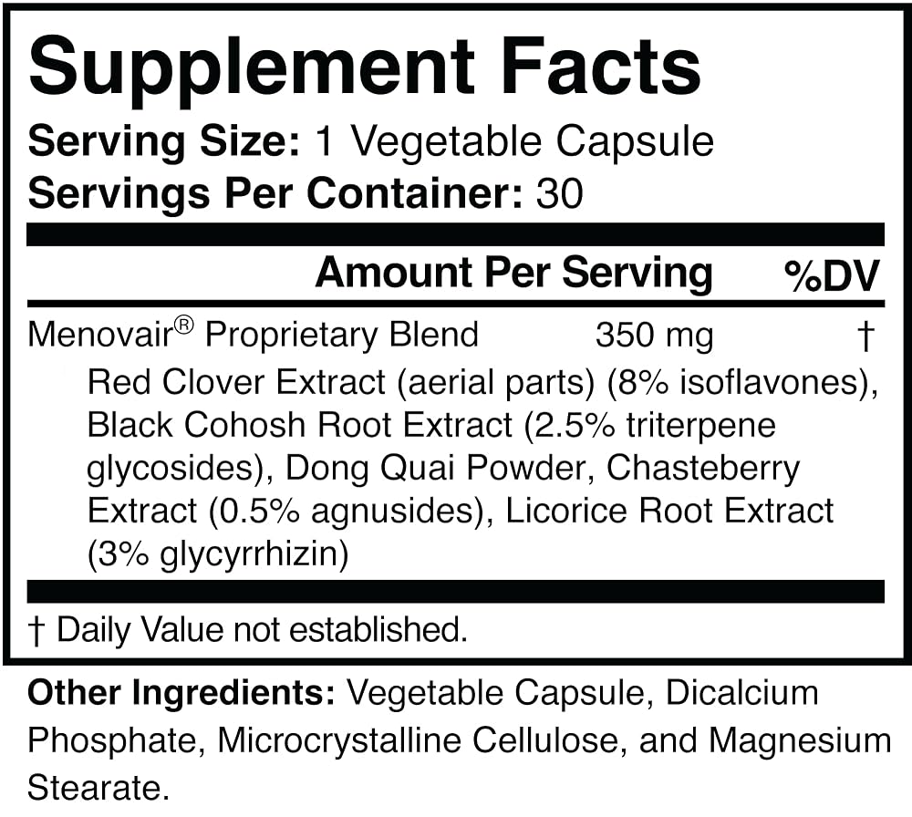 Menovair Natural Menopause Support Supplement for Women - 30 Vegetarian Capsules - image 3