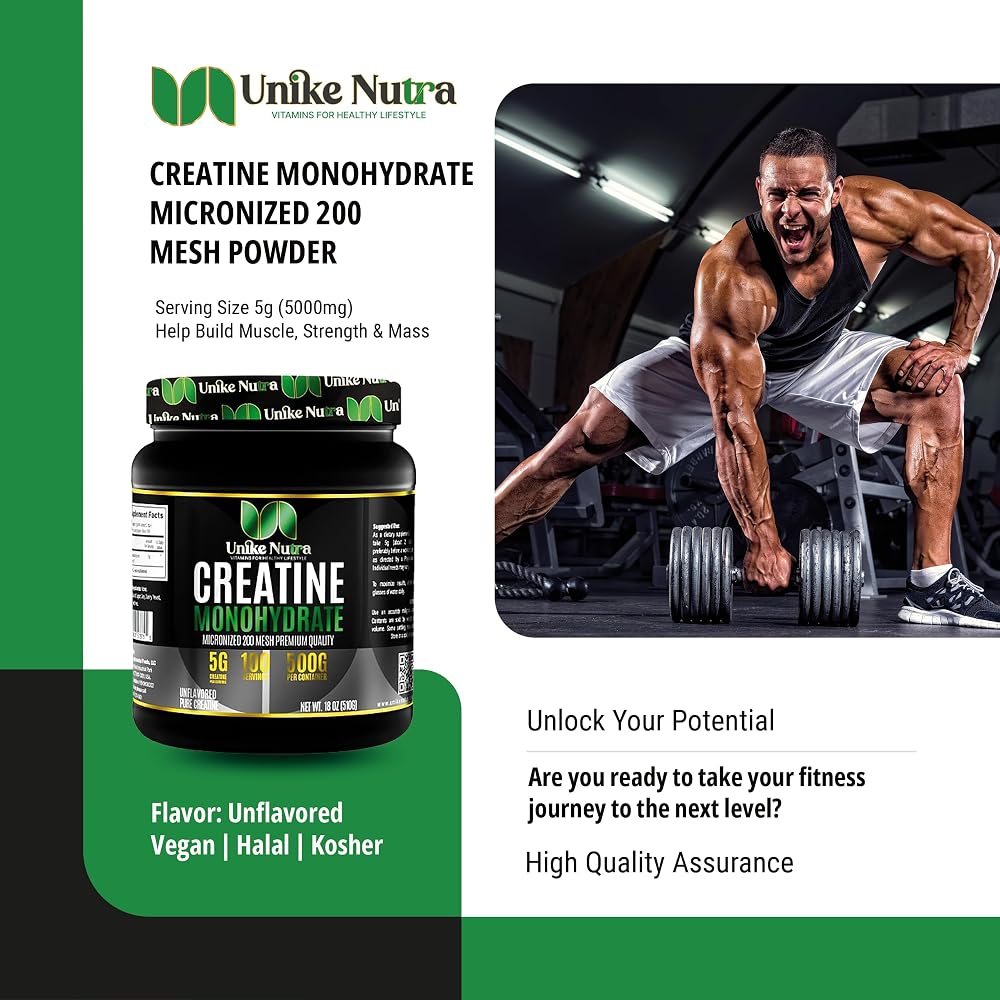 Unike Nutra Pure Creatine Monohydrate Powder - 500g - image 2