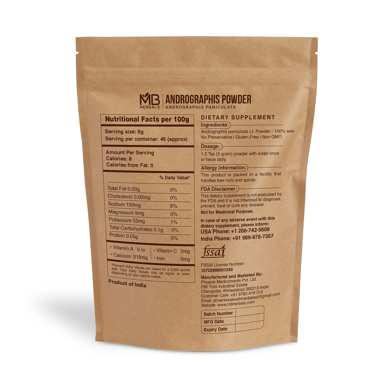 MB Herbals Andrographis Powder - 8 oz - image 2