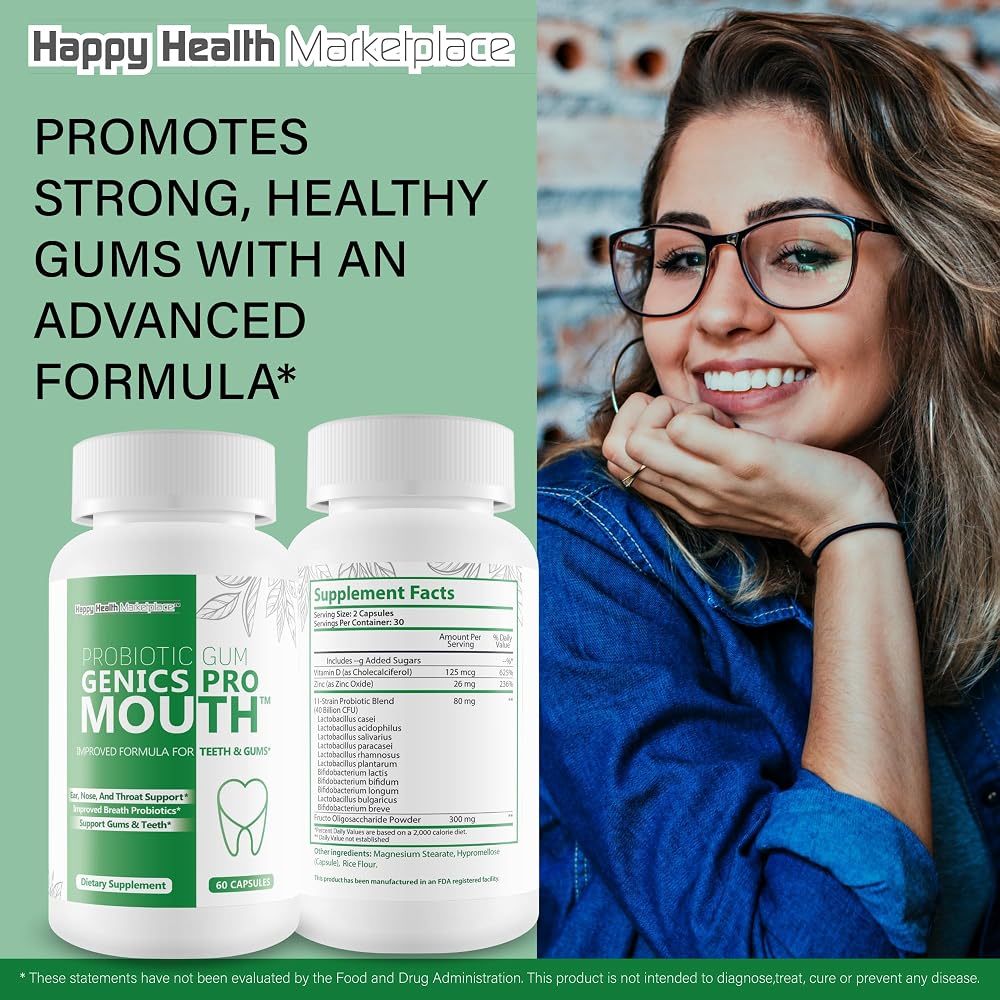 Happy Health Marketplace Probiotic Gum Genics Pro Mouth - 60 Capsules - image 5