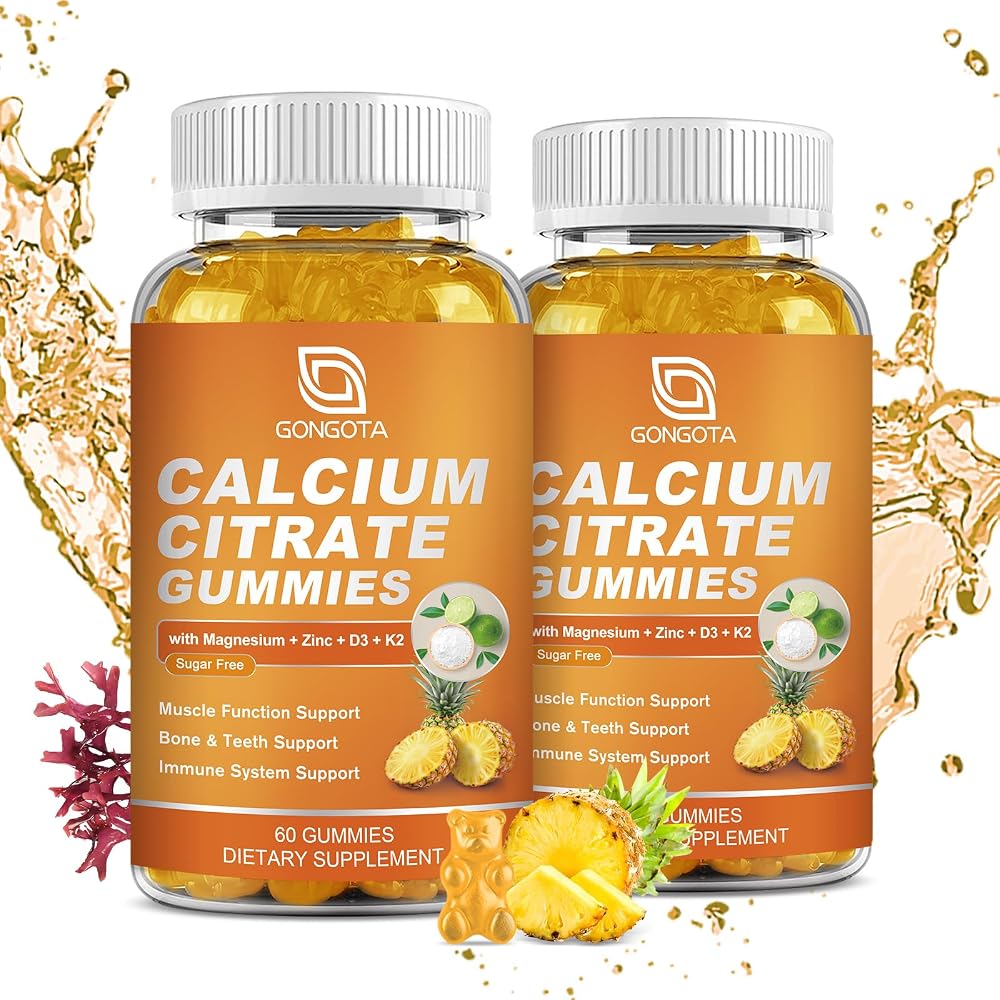 GONGOTA Calcium Citrate 1200mg with Vitamin D3 Gummies - 120 Gummies