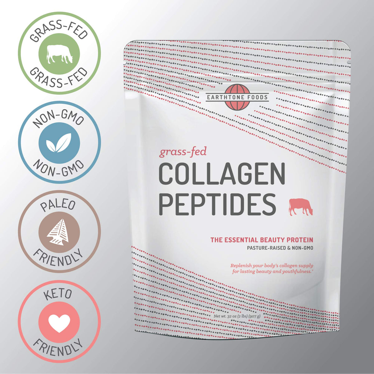 EARTHTONE Collagen Peptides Powder Hydrolyzed Grass-Fed - 16 oz - image 5
