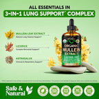 NUTRAHARMONY Mullein Drops for Lungs - USDA Organic Liquid - Mullein
