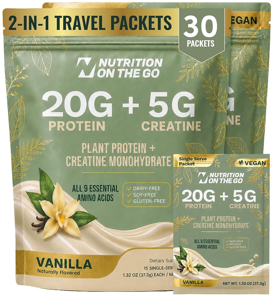 Nutrition On The Go 2-in-1 Vegan Protein + Creatine Travel Packets