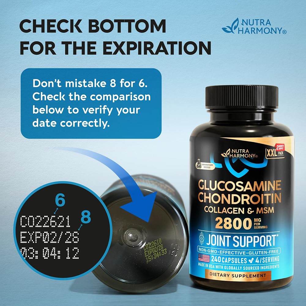 NUTRAHARMONY Glucosamine Chondroitin MSM Collagen - 240 Capsules - image 6