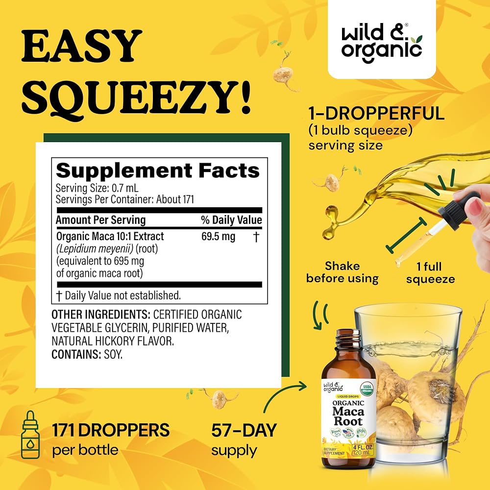 Wild & Organic USDA Organic Maca Root Liquid Drops - 4 fl oz - image 3