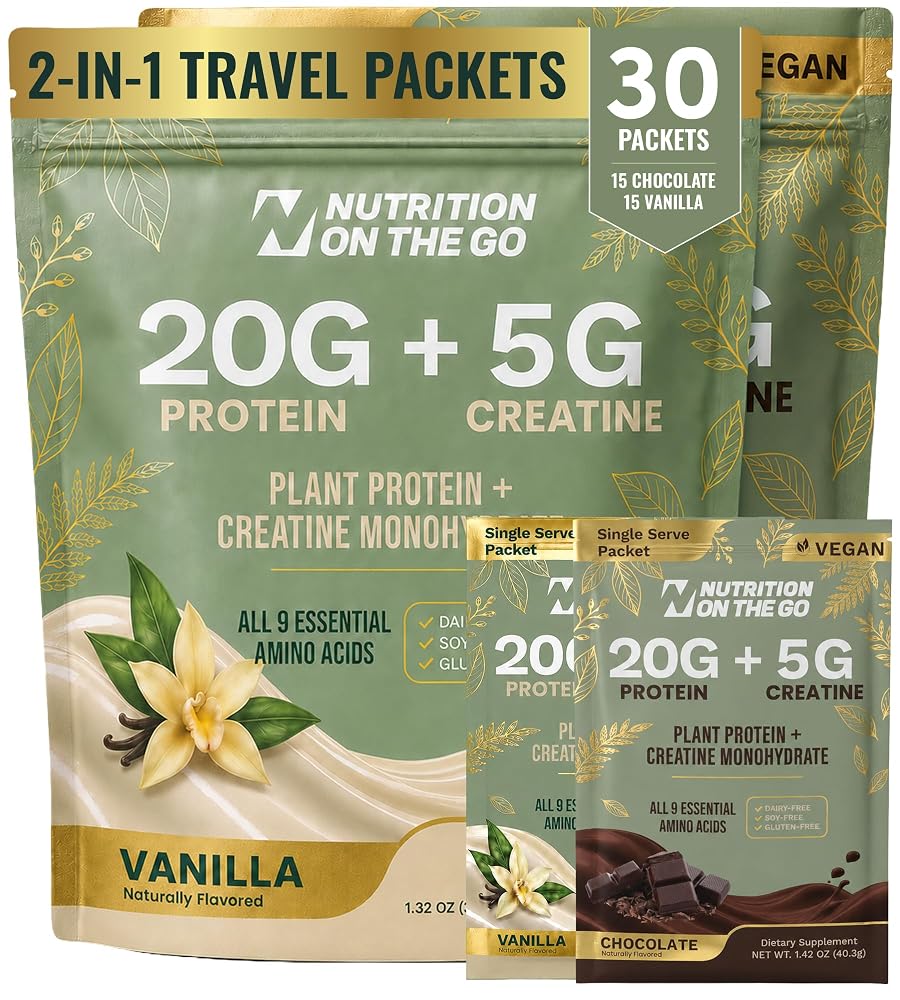 Nutrition On The Go 2-in-1 Vegan Protein + Creatine Travel Packets