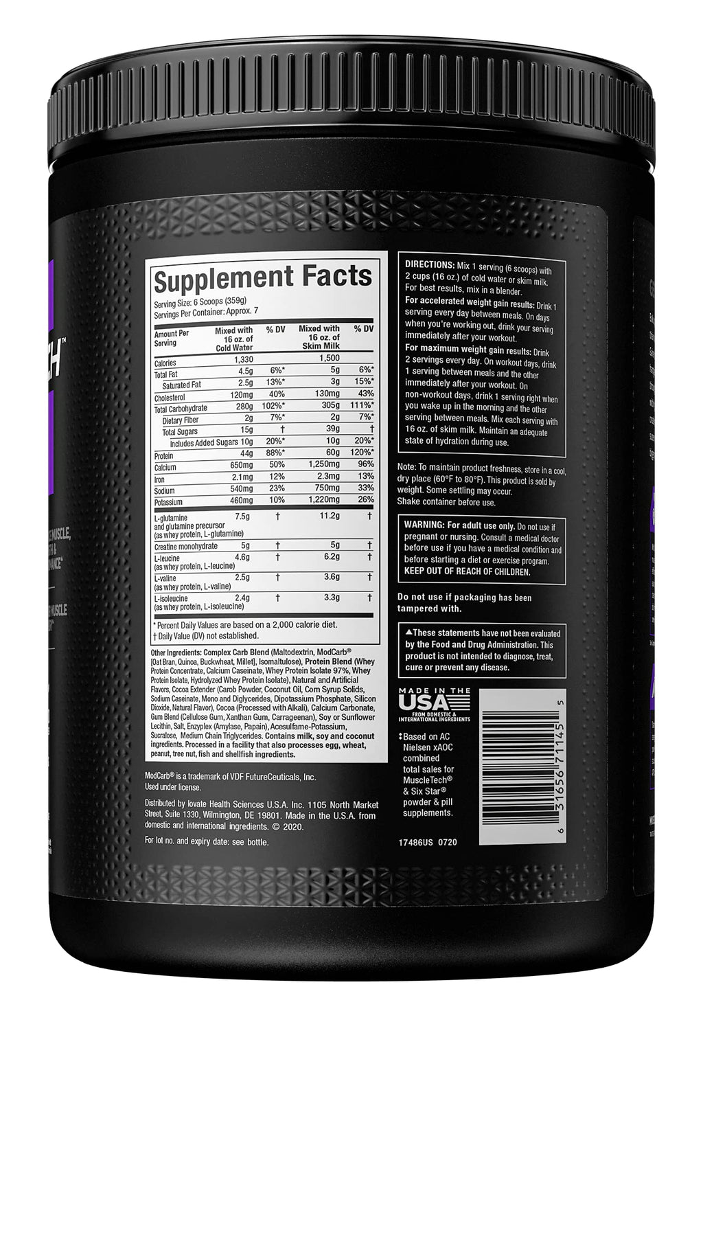 MuscleTech 100% Mass Gainer Chocolate Fudge Brownie - 5.15 lb - image 7