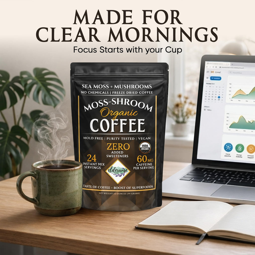 Elderwise Organics Mushroom Coffee with Sea Moss Instant Blend - 3.5 oz - image 5