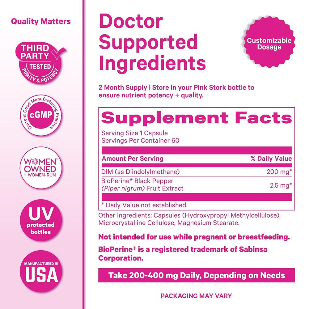 Pink Stork DIM Supplement for Women - 60 Capsules - image 6