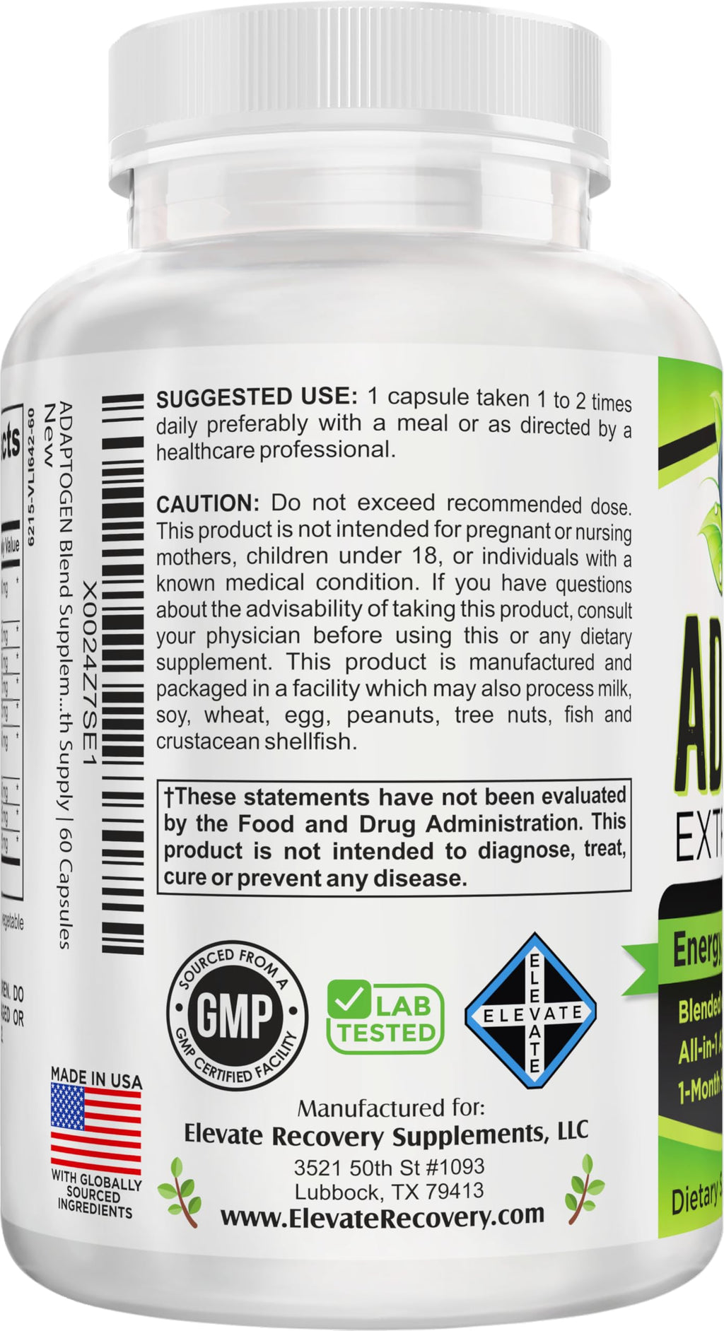 Elevate Recovery Adaptogen Supplements 9-in-1 Blend - 60 Capsules - image 3