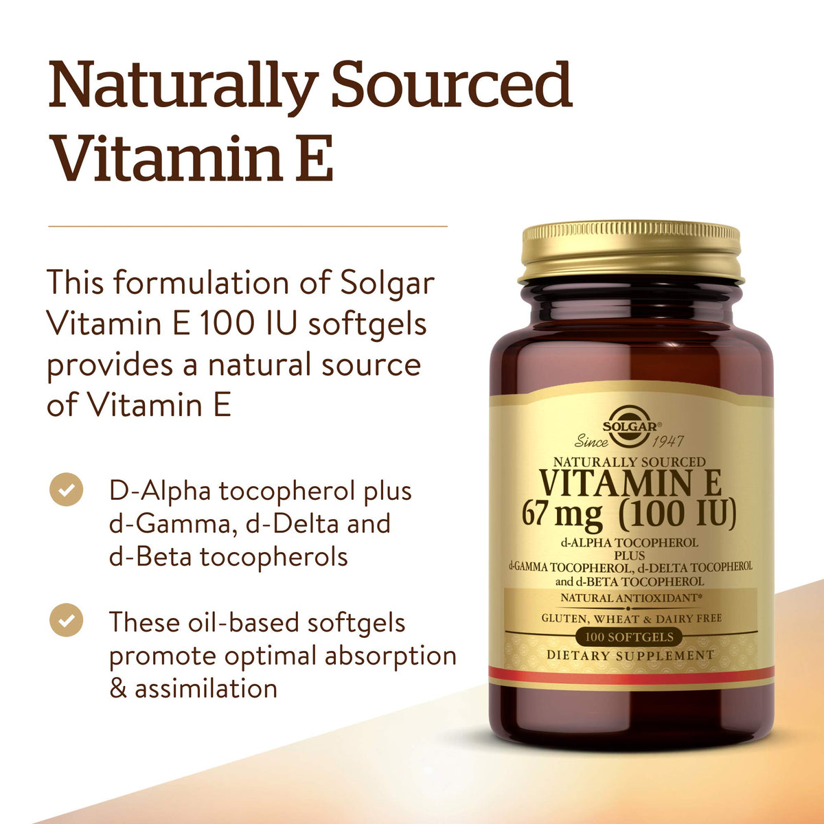 Solgar Vitamin E - 100 Capsules - image 3