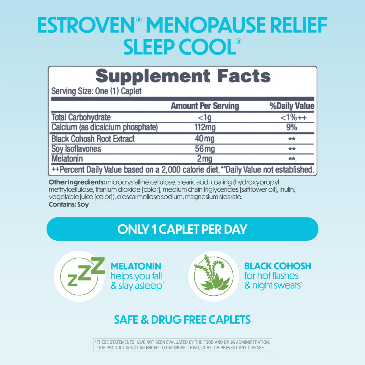 Estroven Sleep Cool Menopause Relief for Hot Flashes - 30 Caplets - image 3
