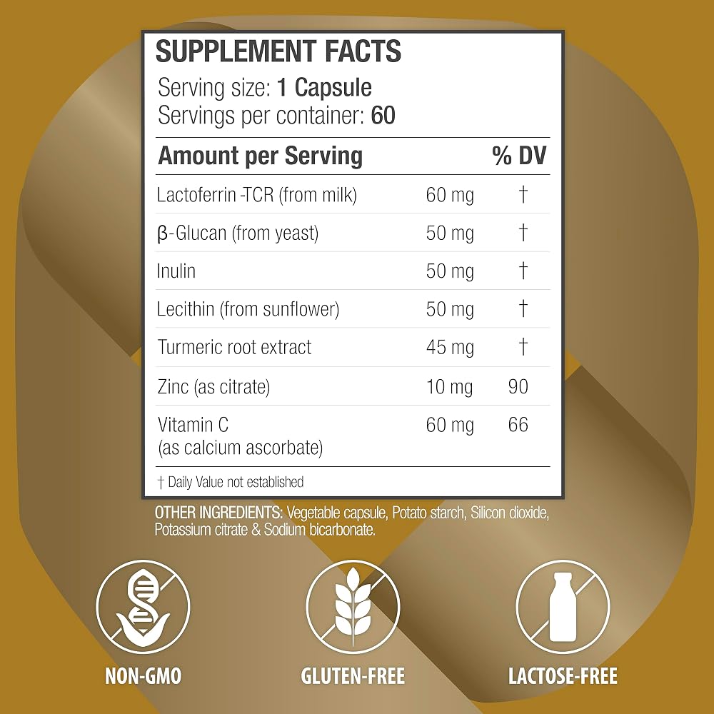 bioQuad Lactoferrin Gold 1.8 Immune Support - 60 Capsules - image 2
