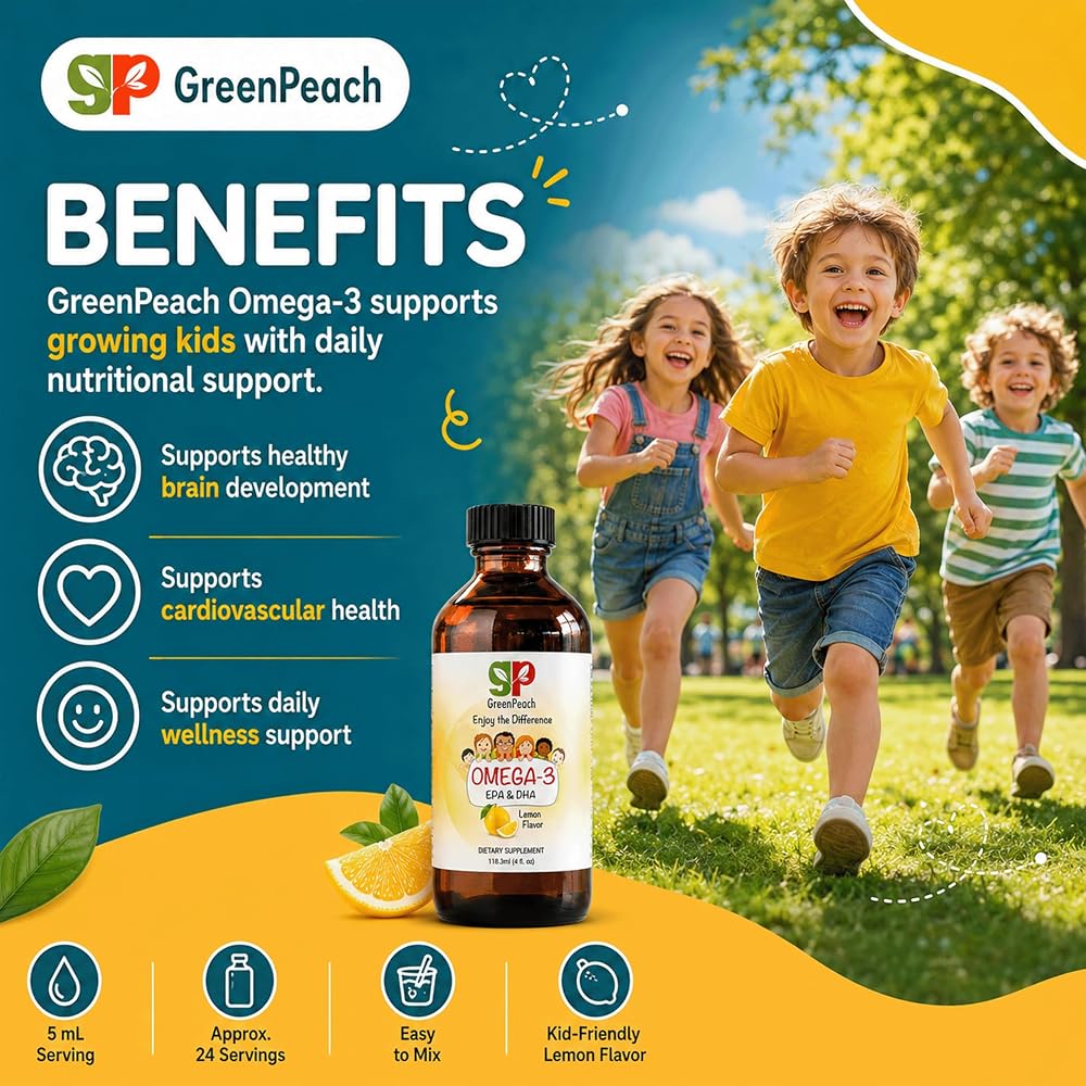 GreenPeach Omega 3 for Kids Liquid Fish Oil - 4 oz - image 2
