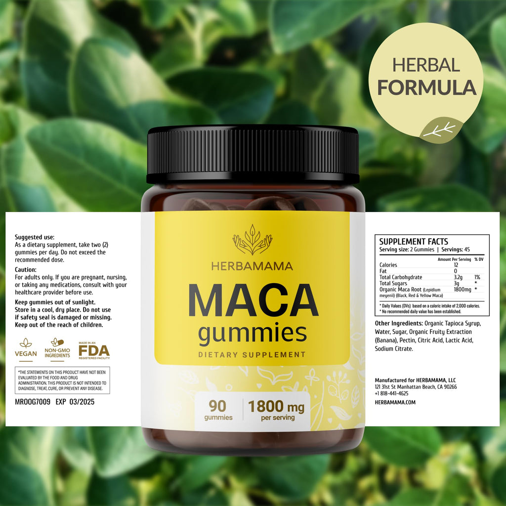HERBAMAMA Maca Root Gummies for Energy Support - 90 Gummies - image 7